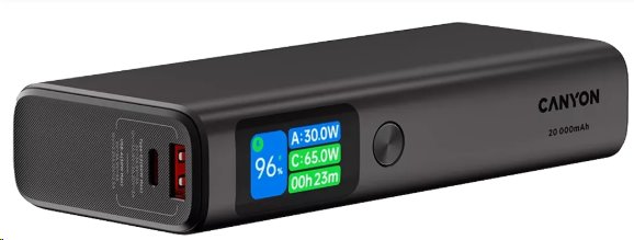 CANYON Power Bank PB-230, 20000mAh PD130W TFT displej