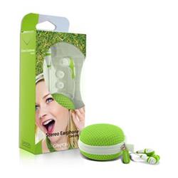 CANYON sluchátka CNR-EP6 20Hz-20kHz, ear plug, white+green, pouzdro