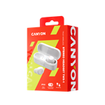 CANYON TWS-1 Bluetooth sportovní sluchátka s mikrofonem, bílá