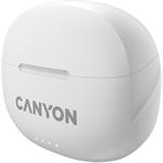 CANYON TWS8W Bluetooth bezdrátová sluchátka s mikrofonem, bílá