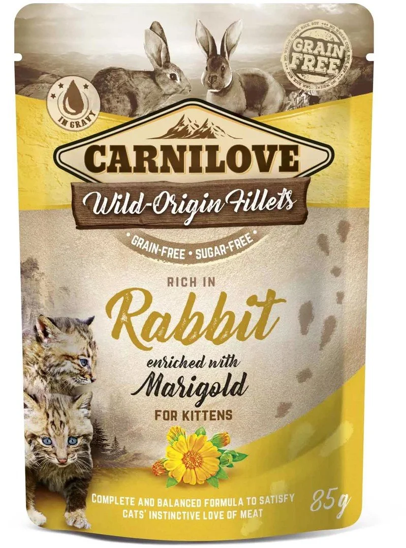 Carnilove Cat Pouch Rich in Rabbit Enriched with Marigold 85g kapsičky pro koťata