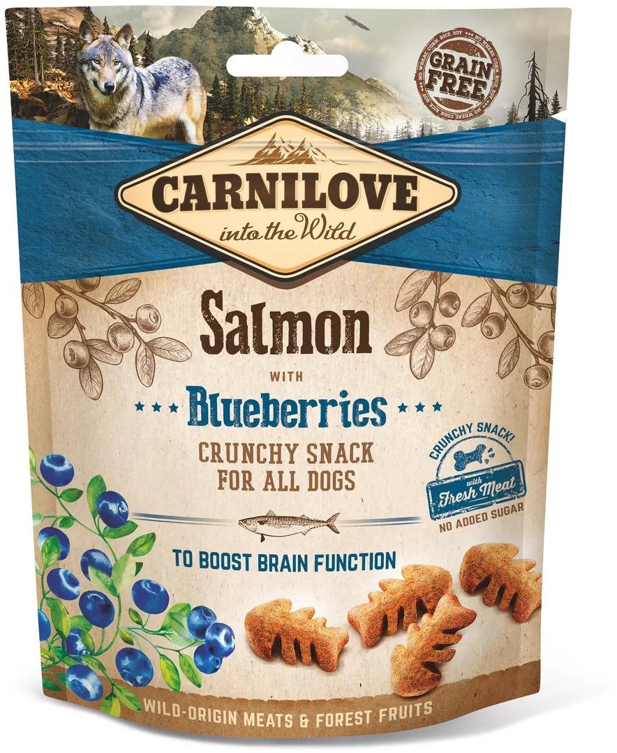 Carnilove Dog Crunchy Snack Salmon with Blueberries with fresh meat 200g pamlsky pro psy