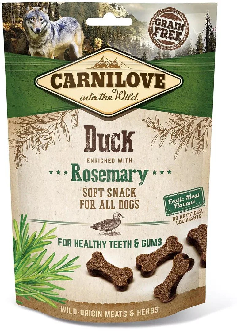 Carnilove Dog Semi Moist Snack Duck enriched with Rosemary 200g pamlsky pro psy