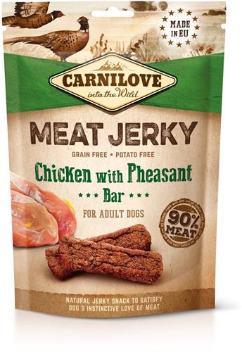 Carnilove Jerky Chicken with Pheasant Bar 100g pamlsky pro psy