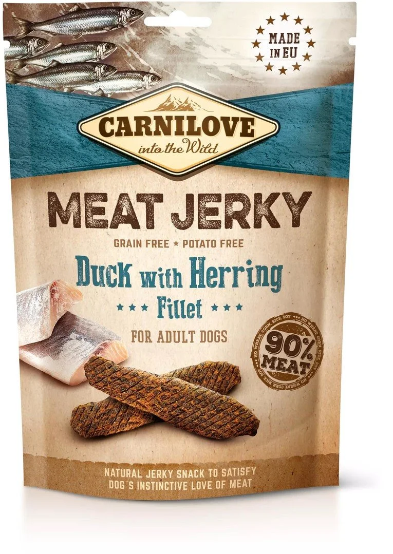 Carnilove Jerky Duck & Herring Fillet 100g pamlsky pro psy
