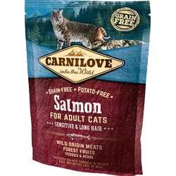 Carnilove Salmon pre dospelé mačky - Sensitive & Long Hair 400g granule pre mačky