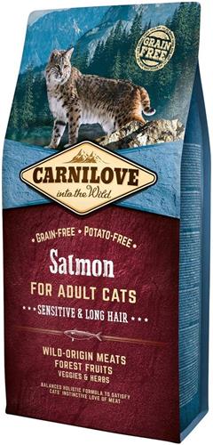 Carnilove Salmon pre dospelé mačky - Sensitive & Long Hair 6kg granúl pre mačky