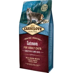 Carnilove Salmon pre dospelé mačky - Sensitive & Long Hair 6kg granúl pre mačky