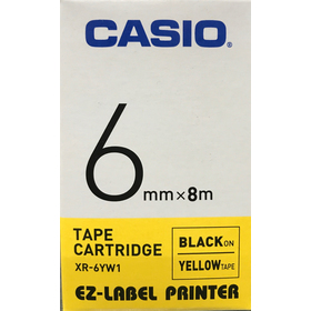 Casio XR 6 YW1 Barvicí páska, žlutá-černá, 6 mm