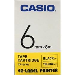 Casio XR 6 YW1 Barvicí páska, žlutá-černá, 6 mm