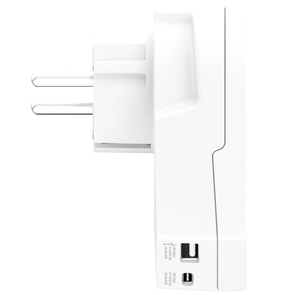 Cestovný adaptér SKROSS Europe USB A+C 20W pre cudzincov v Českej republike, typ E/F