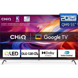 CHiQ U55QM9V TV 55", UHD, QLED, Google TV 5.0, DLG 120 Hz, MEMC, Dolby Atmos