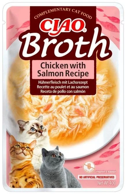 Churu Cat CIAO Broth Chicken with Salmon Recipe 40g