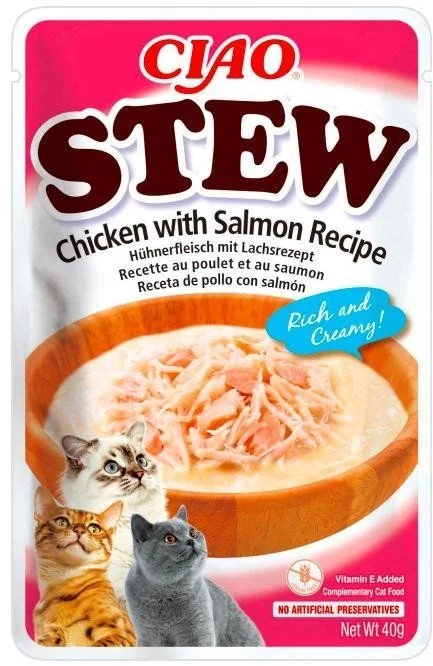 Churu Cat CIAO Stew Chicken with Salmon Recipe 40g