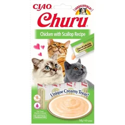 Churu Cat Kuracie mäso s mušľami 4x14g