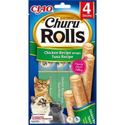 Churu Cat Rolls Chicken wraps&Tuna cream 4x10g