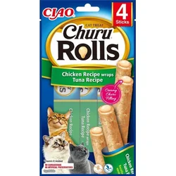 Churu Cat Rolls Kuracie wrapy a tuniakový krém 4x10g