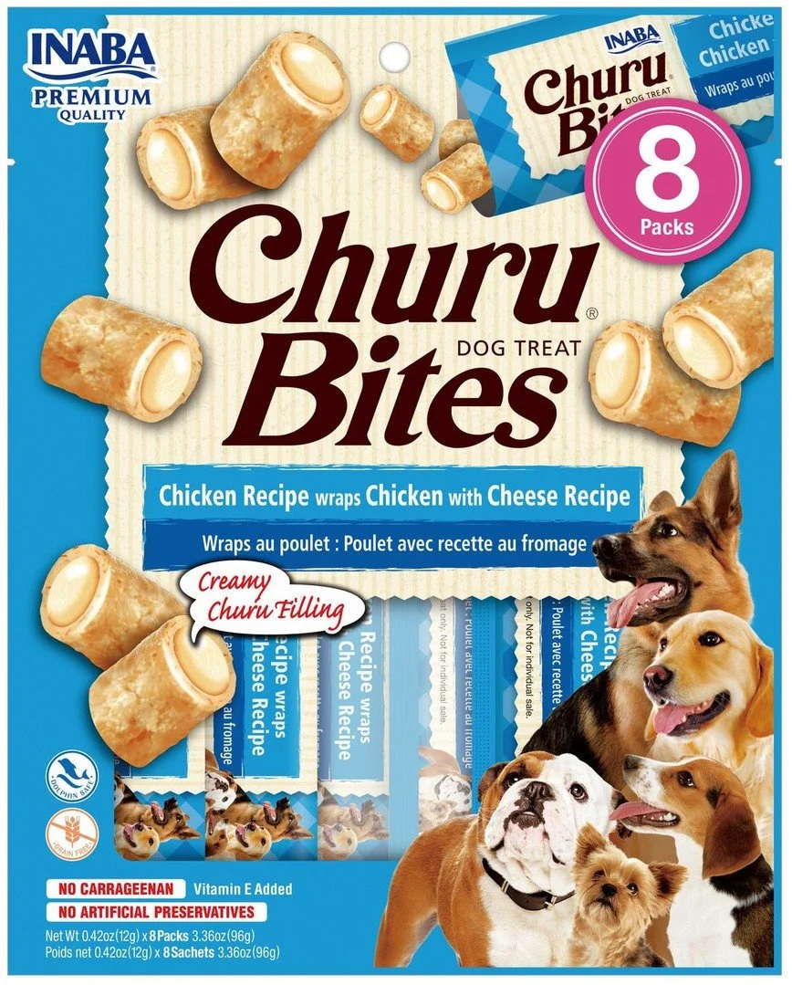 Churu Dog Bites Chicken wraps Chicken+Cheese 8x12g