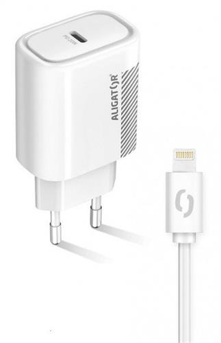 Chytrá síťová nabíječka ALIGATOR Power Delivery 20W, USB-C kabel pro iPhone/iPad