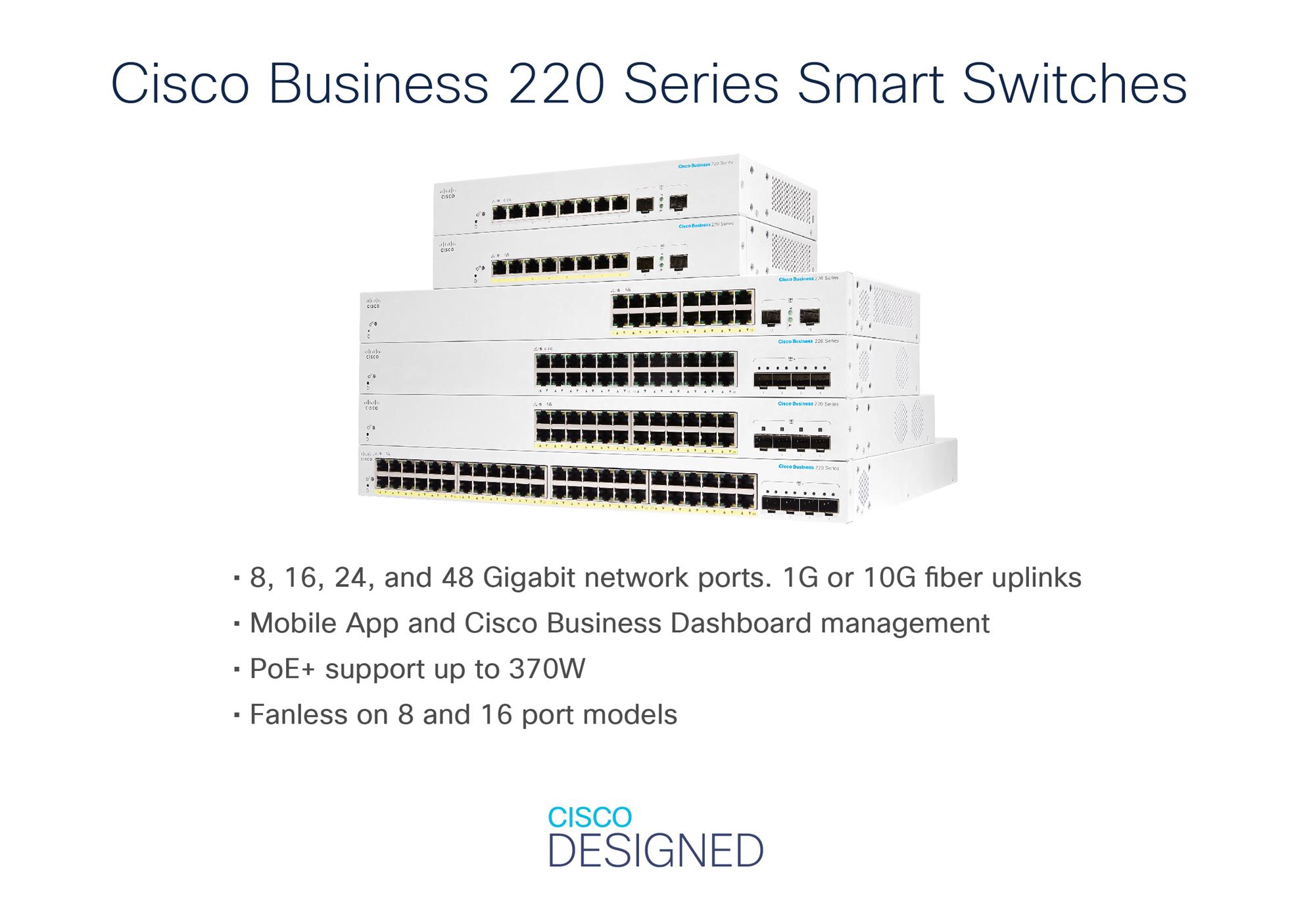 Cisco CBS220-24P-4X-EU, prepínač