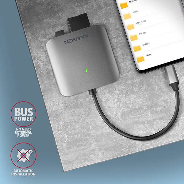 Čítačka AXAGON CRE-S3C SuperSpeed USB-C UHS-II