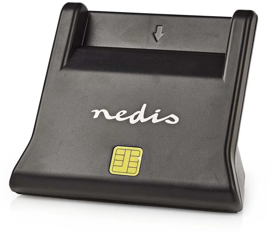 Čítačka čipových kariet NEDIS CRDRU2SM3BK/ Smart Card ID-1/ eCitizen/ štandardné biometrické čipy/ USB 2.0/ čierna