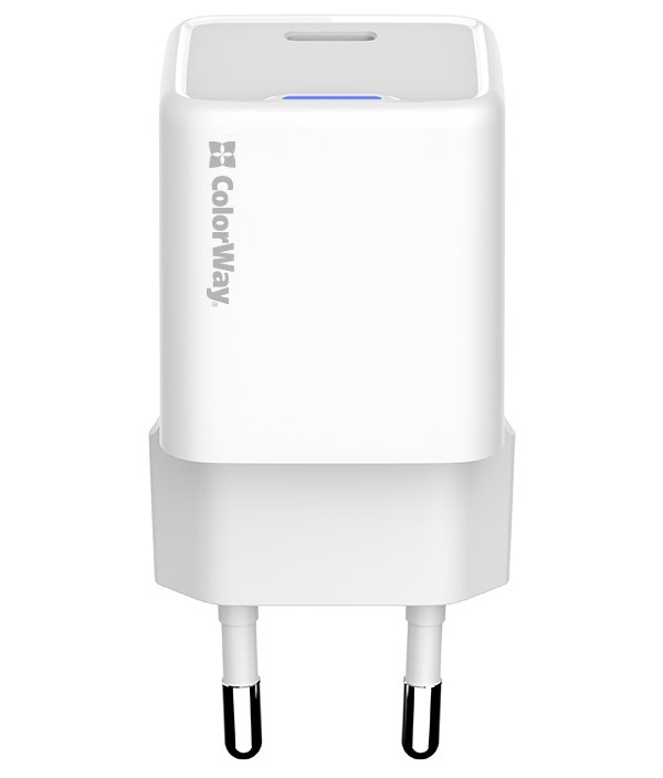 ColorWay 1x USB-C/ síťová nabíječka/ GaN/ PD/ PPS/ 30W, Bílá
