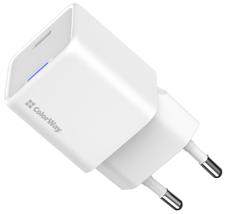 ColorWay 1x USB-C/ síťová nabíječka/ GaN/ PD/ PPS/ 35W/ Bílá