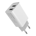 ColorWay 2x USB/ sieťová nabíjačka/ 10W/ 100V-240V/ biela