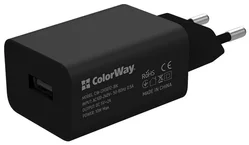 ColorWay AC nabíjačka 1xUSB 10W, čierna CW-CHS012-BK