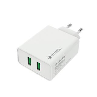 ColorWay AC nabíječka 2x USB-A 36W QC3.0, bílá