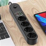 ColorWay CW-CHE44PDB 4x Schuko, 3x USB-A, USB-C, 45W, 2m