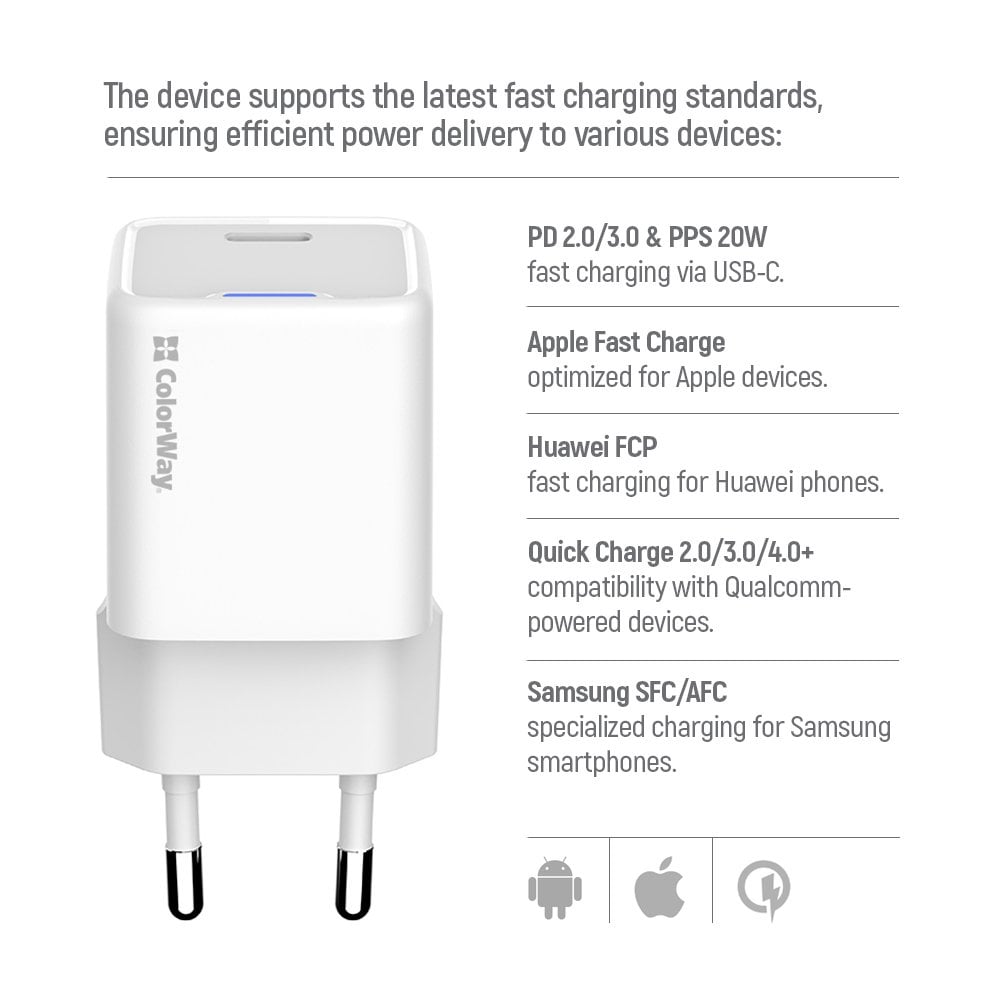 ColorWay CW-CHS059PD-WT 20W, bílá