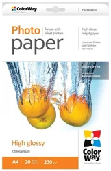 ColorWay fotopapier/ high glossy 230g/m2, A4/ 20 ks PG230020A4
