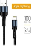 ColorWay kábel USB/ Apple Lightning/ 2,4 A/ nylon/ 1 m/ čierny
