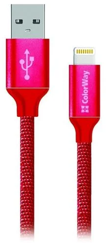 ColorWay USB 2.0 - Lightning kábel 1 m 2,1 A, červený