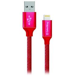 ColorWay USB 2.0 - Lightning kabel 1m 2.1A, červená