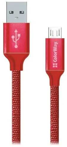 ColorWay USB - microUSB kábel 1 m 2,1 A, červený