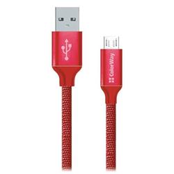 ColorWay USB - microUSB kabel 1m 2.1A, červená