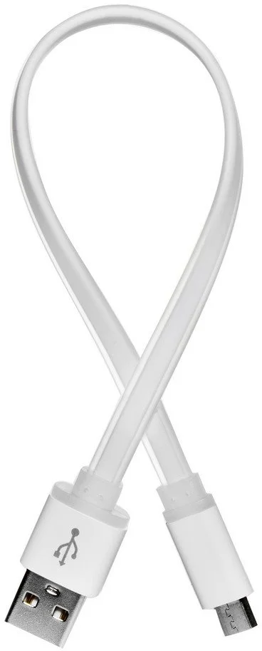 ColorWay USB - microUSB kábel 25 cm, plochý, biely