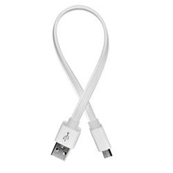 ColorWay USB - microUSB kabel 25cm, plochý, bílá