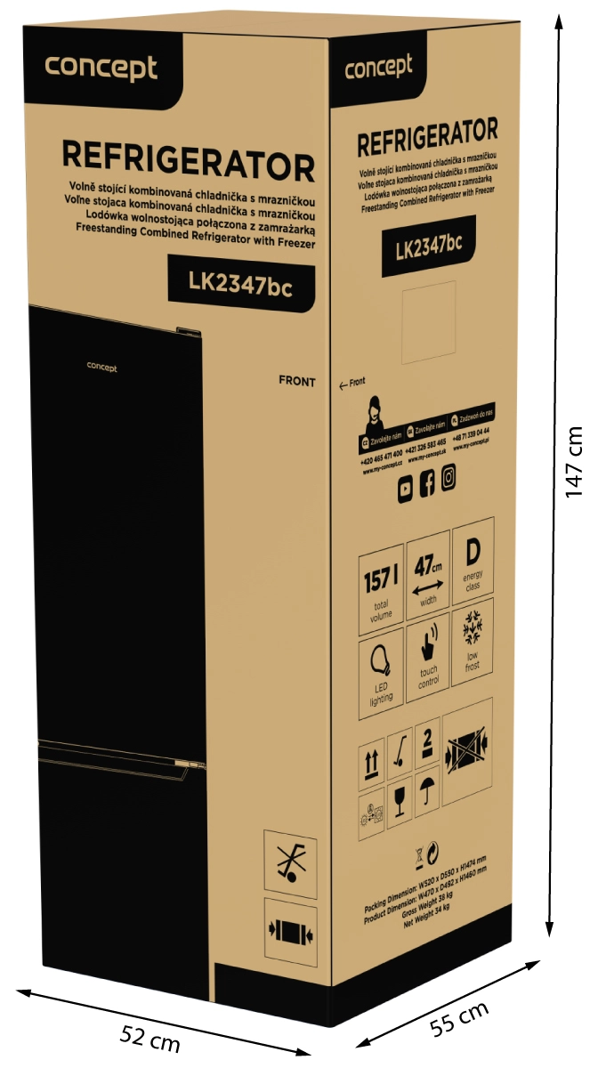 Concept LK2347bc Lednice s mrazákem 109/48 l