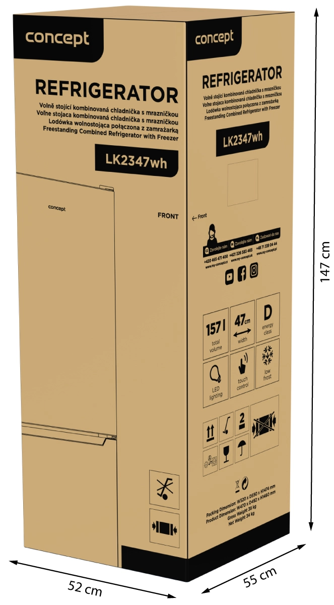 Concept LK2347wh Chladnička s mrazničkou 109/48 l