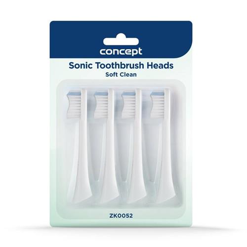 Concept ZK0052 Náhradní hlavice k zubním kartáčkům PERFECT SMILE ZK500x, Soft Clean, 4 ks, bílé