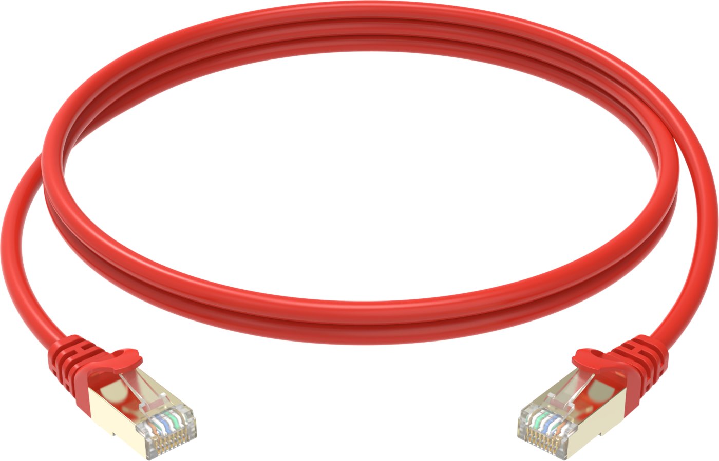 Conexpro slim patch kabel STP, CAT6A, 0.25m, červený