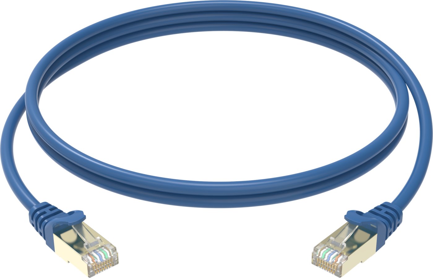 Conexpro slim patch kabel STP, CAT6A, 1m, modrý