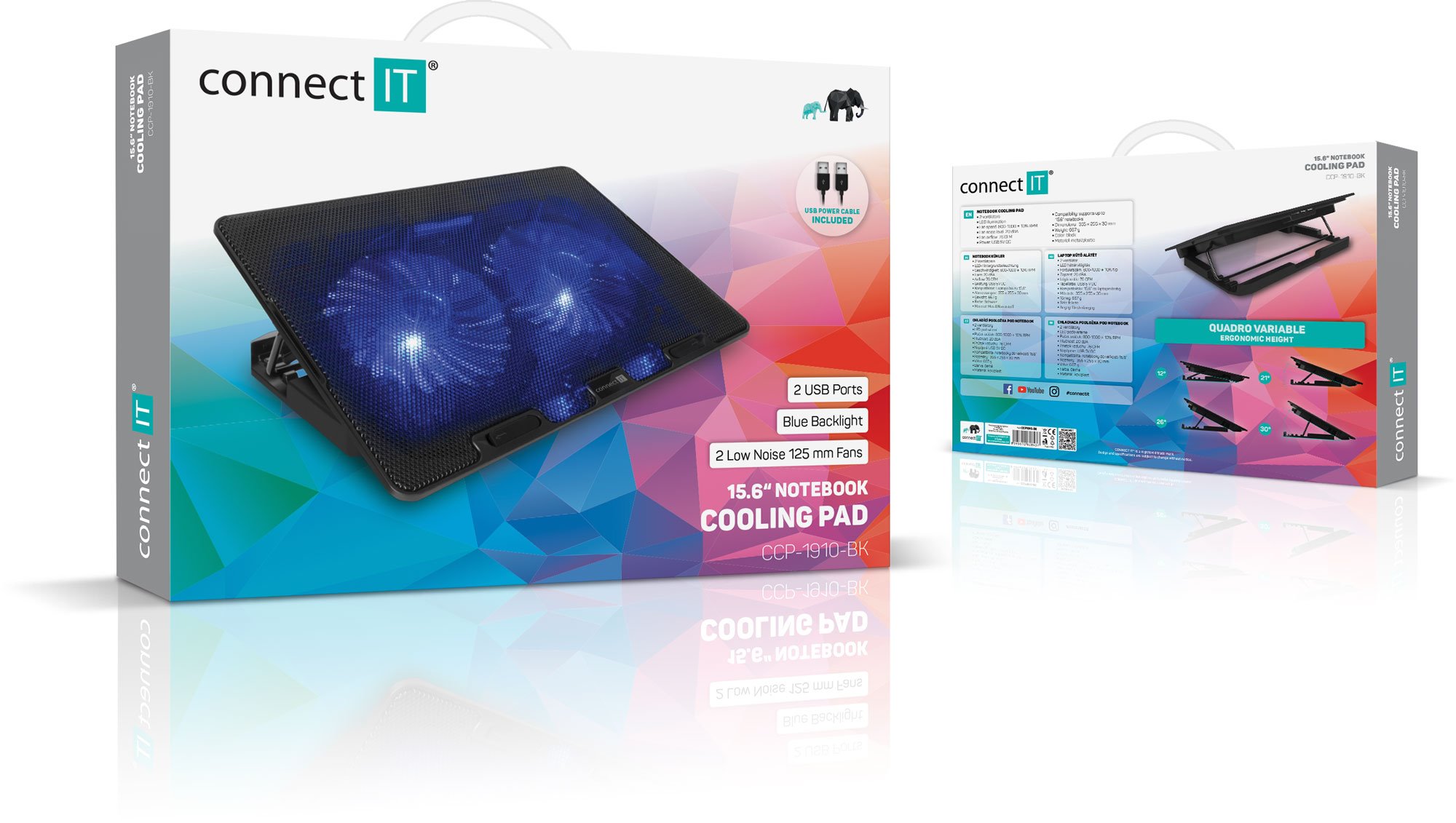 CONNECT IT Chladiaca podložka FrostBreeze pre notebook, čierna