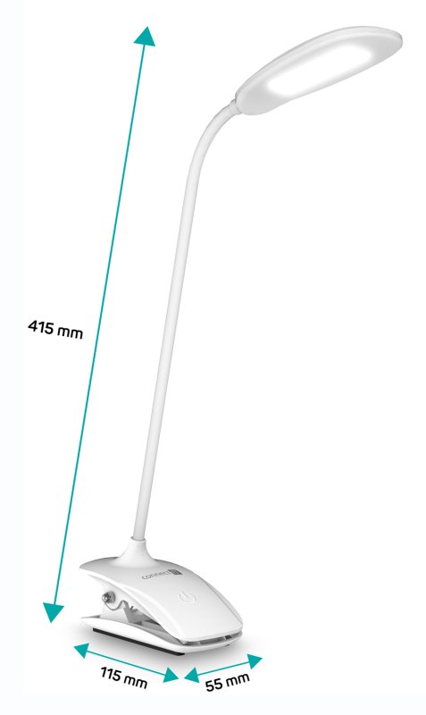 CONNECT IT CLIP stolní Led lampička s klipem, BÍLÁ