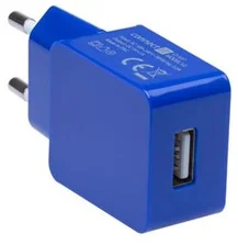 Connect IT Colorz nabíjecí adaptér 1xUSB 1A, modrý CI-597