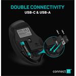 CONNECT IT Dual SmartSwitch bezdrôtová myš, USB-A + C, MODRÁ